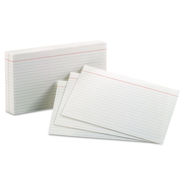 Oxford Ruled Index Cards, 5 x 8, White, 100/Pack