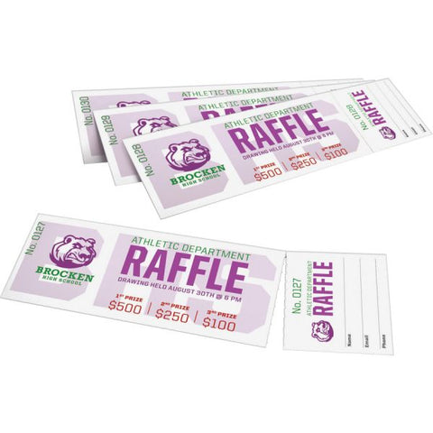 Avery Perforated Raffle Tickets with Tear-Away Stubs - 2-Sided Printing 1 3/4" x 5 1/2" Length - Laser, Inkjet - Matte White - 20 / Sheet - 1000 / Carton