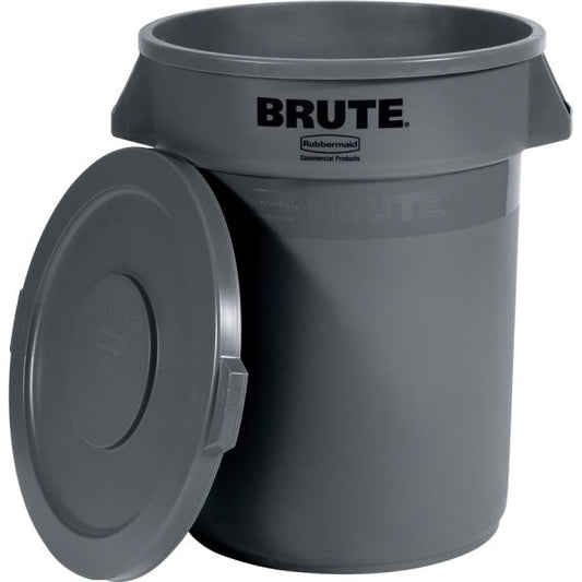 Rubbermaid Commercial Round Flat Top Lid, for 32 gal Round BRUTE Containers, 22.25" Diameter, Gray