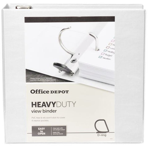 [IN]PLACE Heavy-Duty View 3-Ring Binder, 3" D-Rings, White