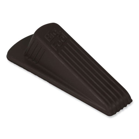 Master Caster Big Foot Doorstop, No Slip Rubber Wedge, 2.25w x 4.75d x 1.25h, Brown