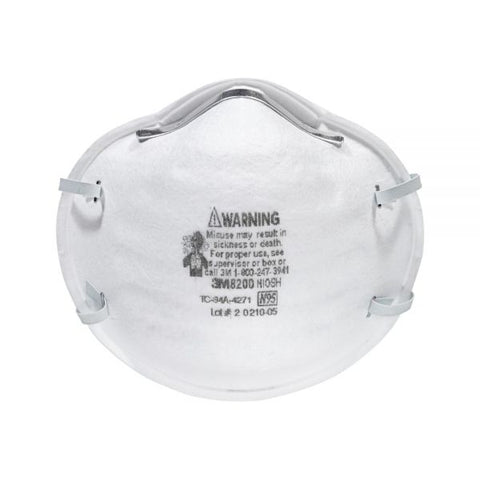 3M 8200 N95 Sanding and Fiberglass Respirator, White, 8200H20-DC, Pack of 20