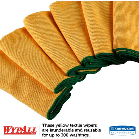 WypAll Microfiber Cloths, Reusable, 15.75 x 15.75, Yellow, 24/Carton