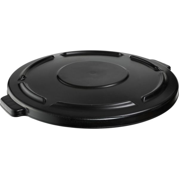 Rubbermaid Self-Draining Round Lid 24.5" Diameter - Plastic - Black - Coordinates With 44 Gallon Brute Trash Cans