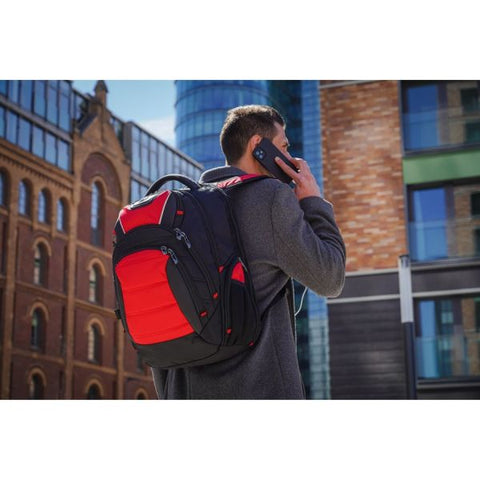 Swissdigital Design Anti-Bacterial Black and Red Backpack Travel Kit J14-41