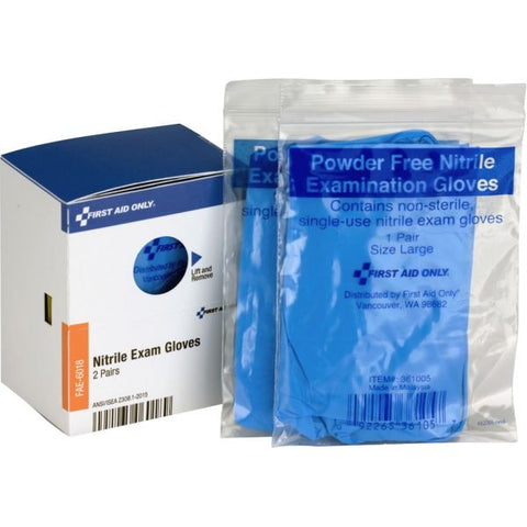 First Aid Only SmartCompliance Nitrile Lightweight Gloves, One Size, 2/Box