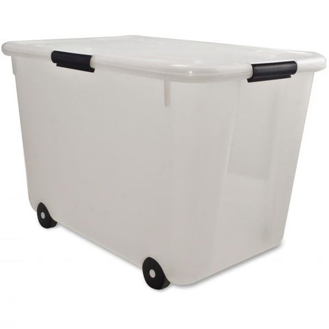 Advantus Rolling Storage Box, Letter/Legal, 15-Gallon Size, Clear, 1 Each