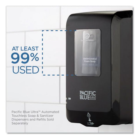 Georgia Pacific Professional Pacific Blue Ultra Automated Touchless Soap/Sanitizer Dispenser, 1,000 mL, 6.54 x 11.72 x 4, Black Automatic - Touch-free, Durable, Hygienic, Site Window - Black - 1 / Carton