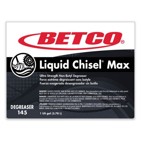 Betco Liquid Chisel Max Non-Butyl Degreaser, Characteristic Scent, 1 gal Bottle, 4/Carton