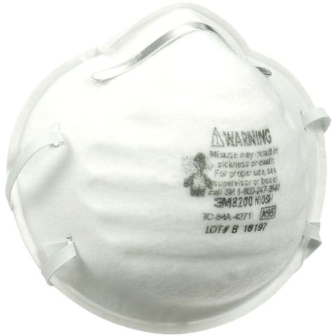 3M N95 Particle Respirator 8200 Mask, Standard Size, 20/Box