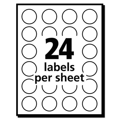 Avery Printable Self-Adhesive Removable Color-Coding Labels, 0.75" dia, Yellow, 24/Sheet, 42 Sheets/Pack, (5462)