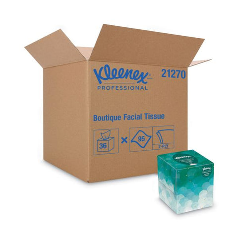 Kleenex Boutique White Facial Tissue for Business, Pop-Up Box, 2-Ply, 95 Sheets/Box, 36 Boxes/Carton