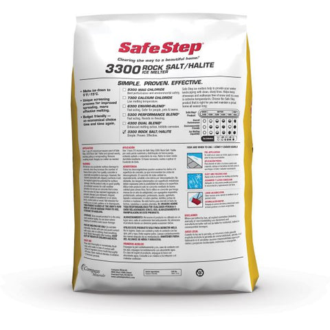 SafeStep 3300 Ice Melter 25 lb Size - Sodium Chloride, Rock Salt - 5&deg;F (-15&deg;C)