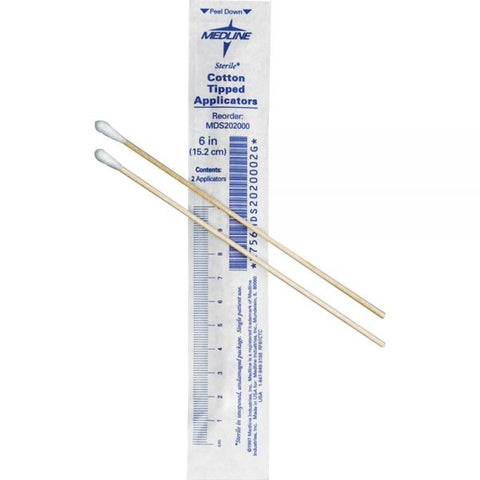 Medline Cotton-Tipped Applicators, 6", 100 Applicators/Box