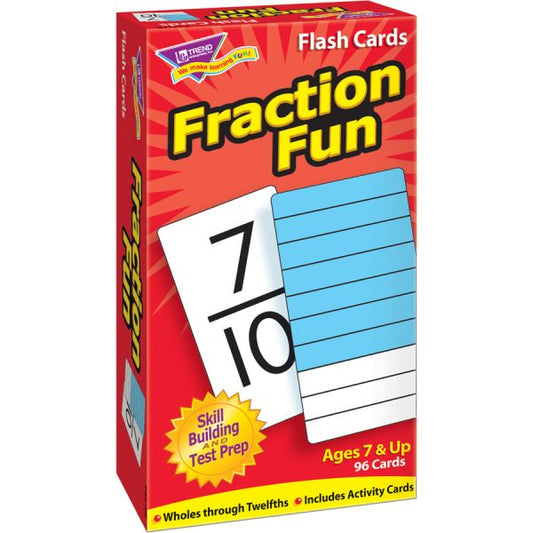 Trend Fraction Fun Flash Cards 96/ Box - Recommended Ages 6-10