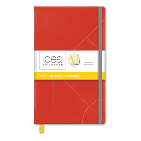 TOPS Idea Collective Hard Cover Journal 120 Sheets - 5" x 8 1/4" - 0.63" x 5" x 8.3" - Cream Paper - Red Cover - Acid-free, Durable Cover, Ribbon Marker, Elastic Closure, Pocket - 1 Each