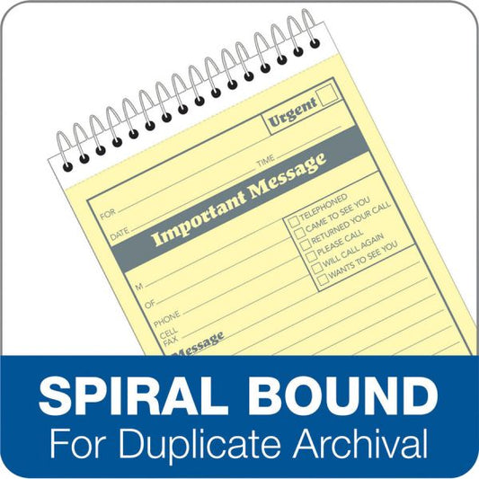 Adams Spiral-bound Phone Message Booklet 50 Sheet(s) - Spiral Bound - 4" x 5.50" Sheet Size - 1 Each