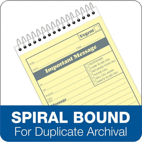 Adams Spiral-bound Phone Message Booklet 50 Sheet(s) - Spiral Bound - 4" x 5.50" Sheet Size - 1 Each