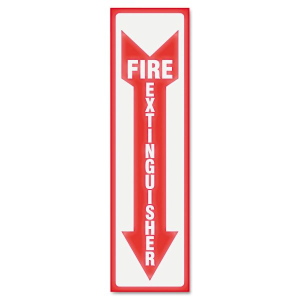 Headline Sign Glow In The Dark Sign, 4 x 13, Red Glow, Fire Extinguisher