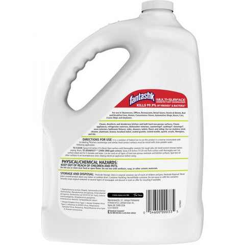 fantastik Disinfectant Degreaser Spray - 128 fl oz (4 quart) - Fresh Scent - 4 / Carton - White