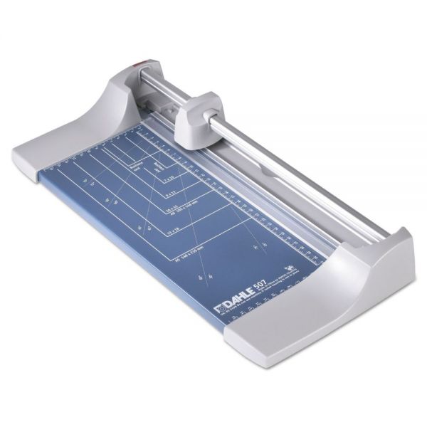 Dahle Rolling/Rotary Paper Trimmer/Cutter, 7 Sheets, 12" Cut Length, Metal Base, 8.25 x 17.38