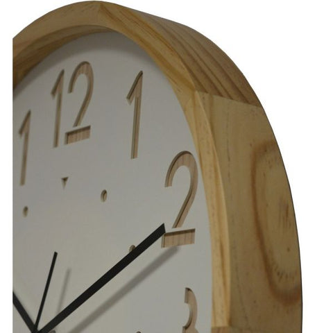 Orium Oslo Silent Clock Analog - Quartz - White Main Dial - Oak/Wood Case, White