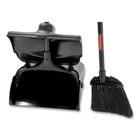 Rubbermaid Commercial Lobby Pro Upright Dustpan, with Cover, 12.5w x 37h, Plastic Pan/Metal Handle, Black