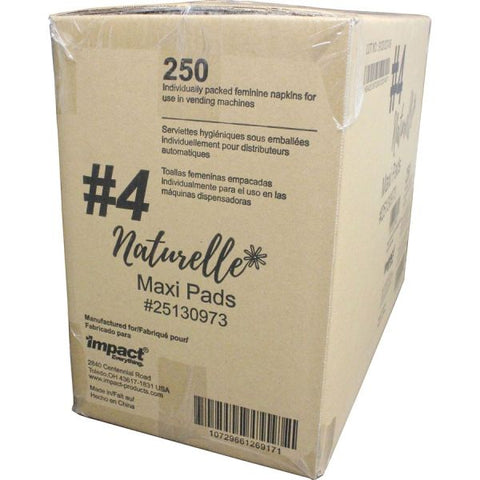 Impact Products Naturelle Maxi Pads 250 / Carton - Individually Wrapped, Anti-leak