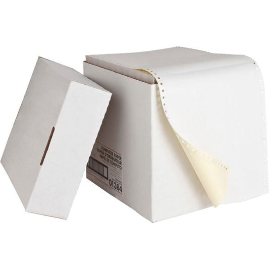 Sparco 2-Part Continuous Computer Paper 9 1/2" x 11" - 15 lb Paper Weight - White, Canary - 1,850/ Carton