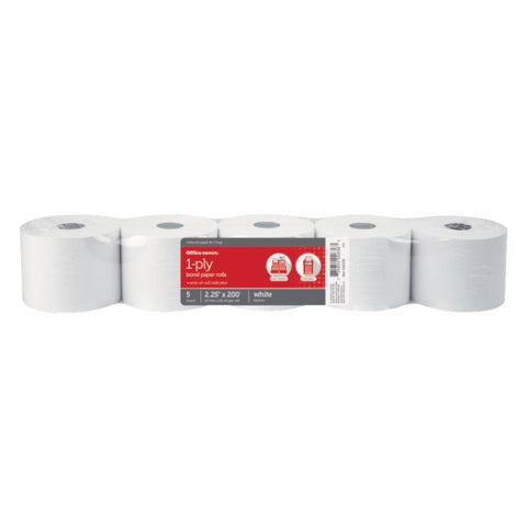 Paper Rolls, 2-1/4" x 200', White, Pack Of 5