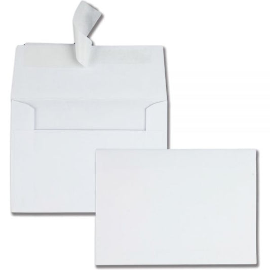 Quality Park Greeting Card/Invitation Envelope, A-4, Square Flap, Redi-Strip Adhesive Closure, 4.5 x 6.25, White, 50/Box