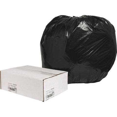 Nature Saver 56 Gallon Trash Bags, Black Low-Density, 1.25 mil, 100/Carton Black Garbage Bag - Low-Density - 1.25 mil Thickness - 56 Gallon Capacity - 100/ Carton