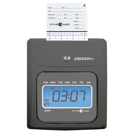 Pyramid 2650 6-Column Time Clock Card Punch/Stamp - Unlimited Employees - Day, Time Record Time