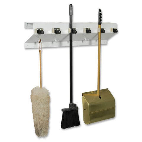 Ex-Cell The Clincher Mop and Broom Holder, 34" x 5.5" x 7.5", White Gloss, Each