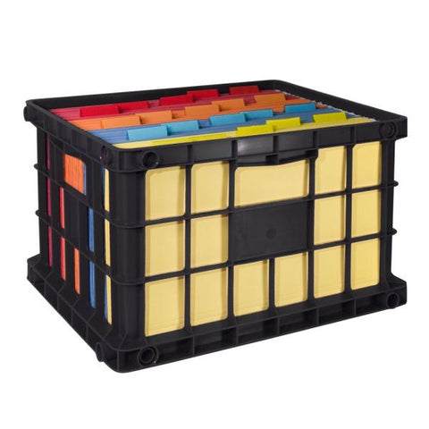 Letter/Legal File Crate, Medium Size, Black