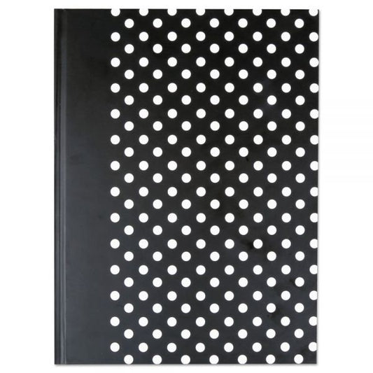 Universal Casebound Hardcover Notebook, 1 Subject, Wide/Legal Rule, Black/White Cover, 10.25 x 7.63, 150 Sheets