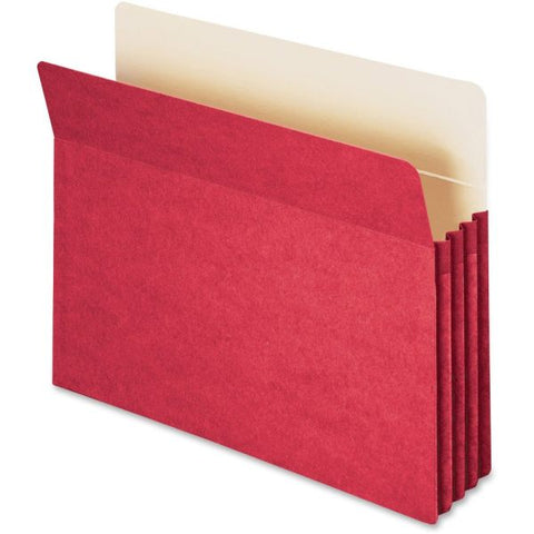 Smead Colored File Pockets, 3.5" Expansion, Letter Size, Red