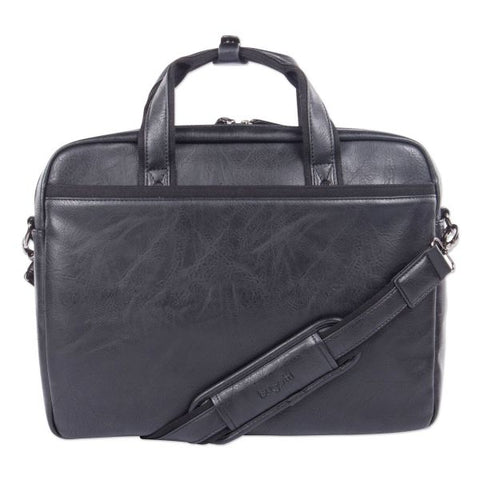 Swiss Mobility Valais Executive Briefcase, Fits Devices Up to 15.6", Leather, 4.75 x 4.75 x 11.5, Black