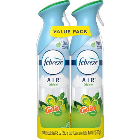 Febreze Air Freshener Spray Spray - 8.8 fl oz (0.3 quart) - Gain Original - 12 / Carton - Odor Neutralizer, VOC-free