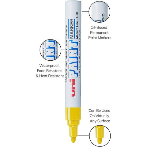 uni uni-Paint PX-20 Oil-Based Paint Marker -Yellow Ink - Dozen