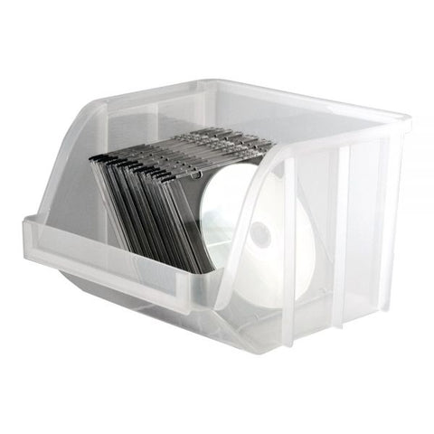 "Mini" Plastic Stacking Bin, Small Size, 6" x 8 3/4" x 9", Clear