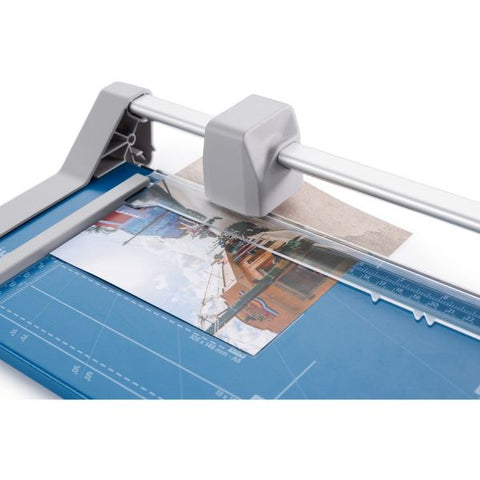 Dahle Rolling/Rotary Paper Trimmer/Cutter, 7 Sheets, 12" Cut Length, Metal Base, 8.25 x 17.38