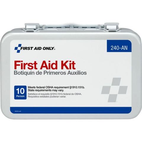 First Aid Only Unitized First Aid Kit for 10 People, 65 Pieces, OSHA/ANSI, Metal Case