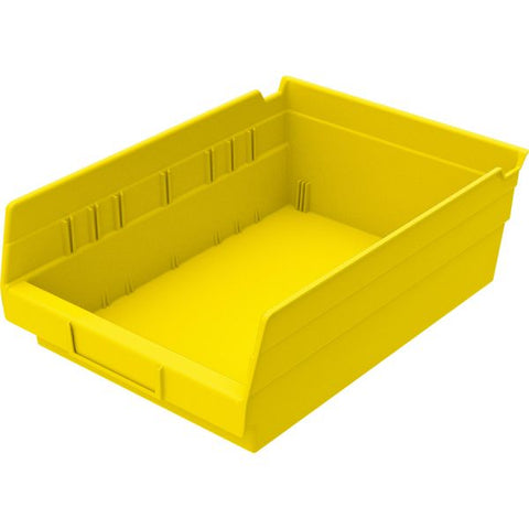 Akro-Mils Economical Storage Shelf Bins 4" Height x 8.4" Width x 11.6" Depth - Polypropylene - Yellow