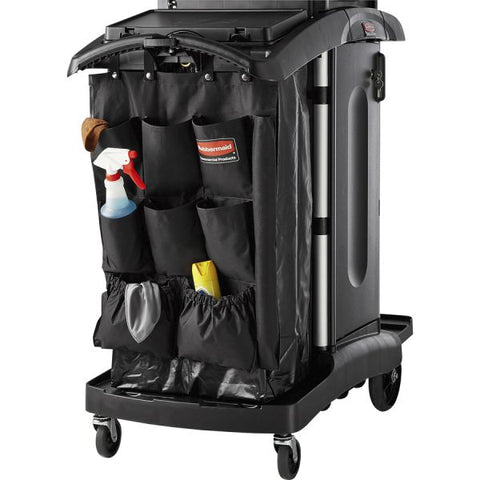 Rubbermaid Commercial Janitor's Cart 9-pocket Hanging Organizer 9 Pocket(s) - 28" Height x 19.8" Width x 1.5" Depth - Black - Fabric - 1 Each