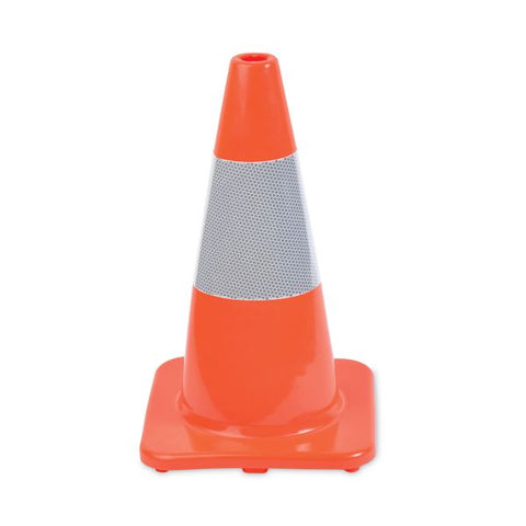 Tatco Traffic Cone, 10 x 10 x 18, Orange/Silver