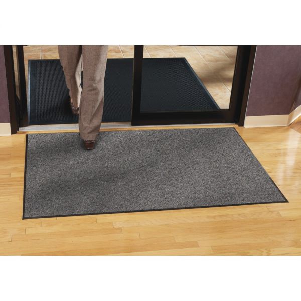 Genuine Joe Silver Series Indoor Walk-Off Floor Mat 48" x 72" - Vinyl - Salt Pepper