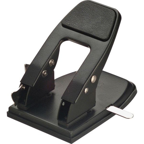 Officemate Heavy-Duty 2-Hole Punch 2 Punch Heads - 1/4" Hole Diameter - 50 Sheet Capacity - Black