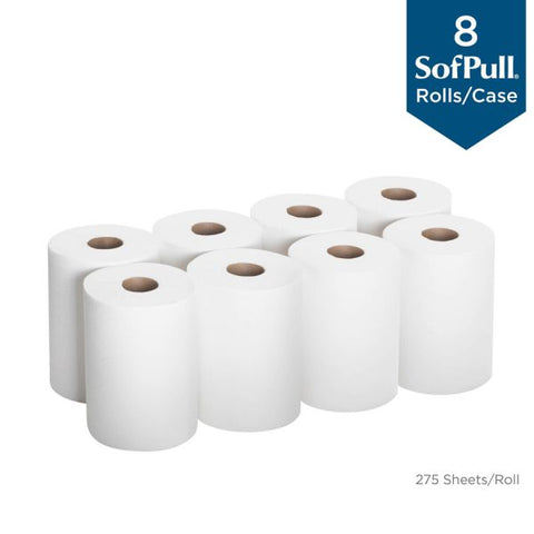 Georgia Pacific Professional SofPull Center Pull Premium Jr. Cap. Paper Towel, 7.8 x 12, 1-Ply, White, 275 Sheets/Roll, 8 Rolls/Carton