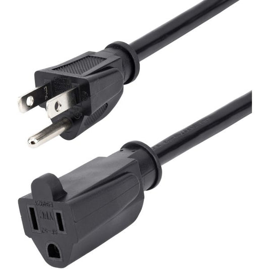 StarTech.com 15' Power Extension Cord 15 ft Length - 3 Prong - Black